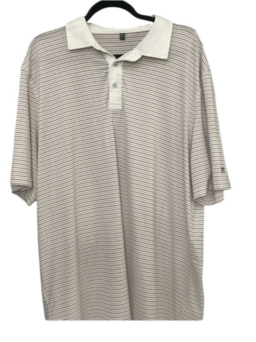 Men’s Southern Point Polo Crimson & Gray Stripes Size XXL
